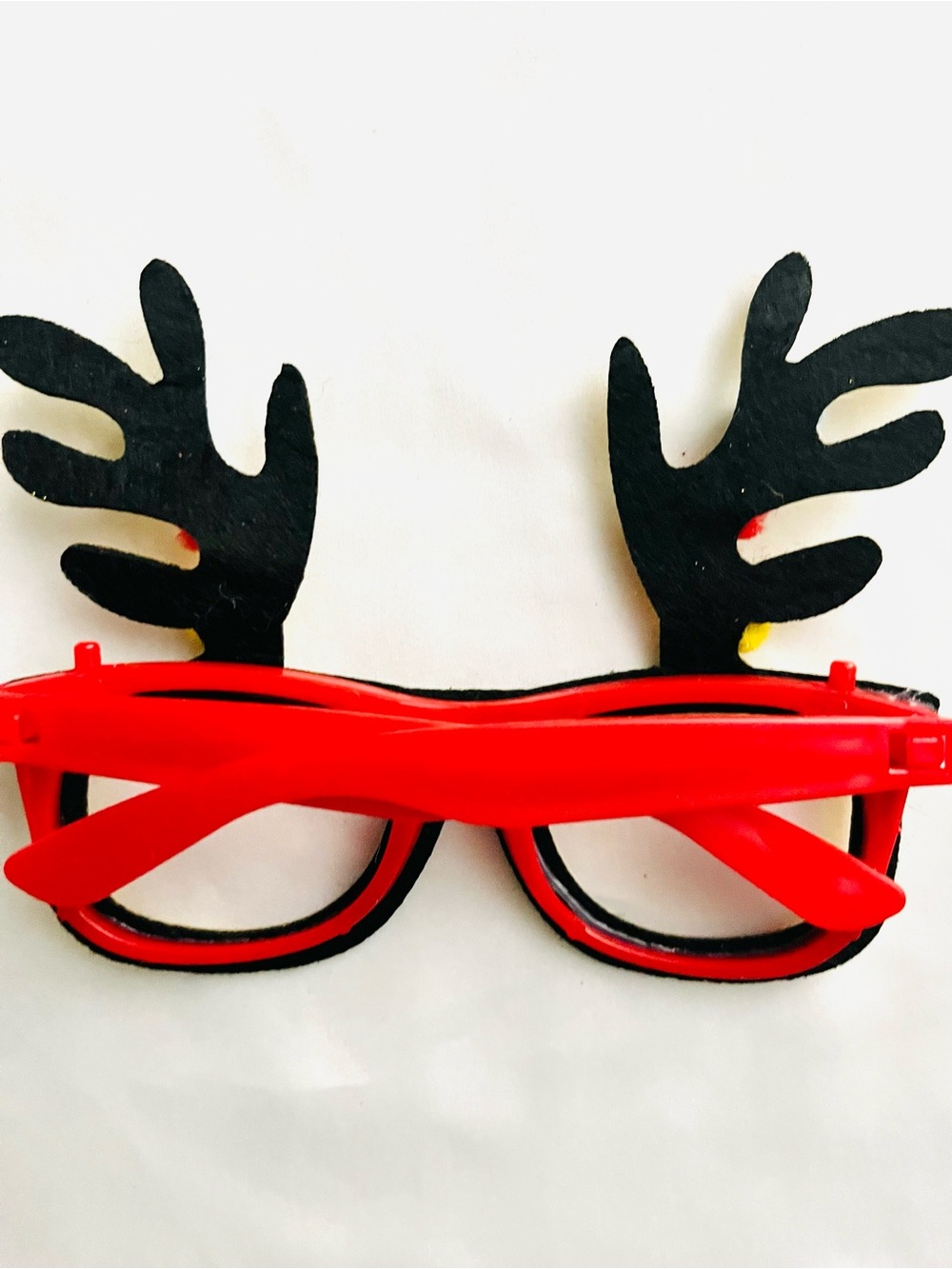 Gold Glitter Reindeer Novelty Glasses - Holiday Family Fun Photos Party - New - Picture 3 of 3